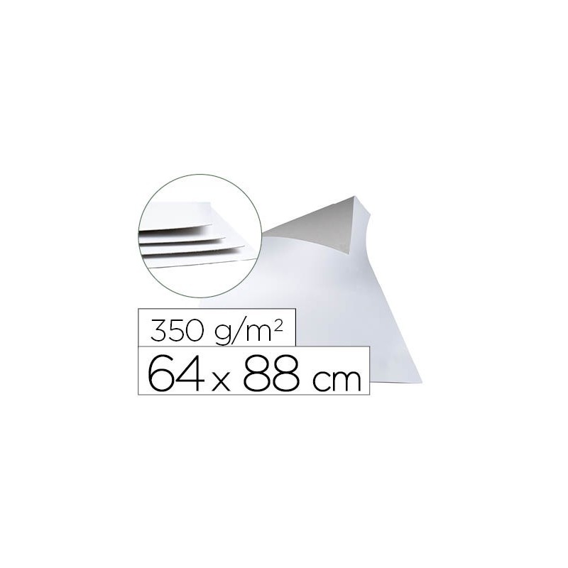 CARTONCILLO GRIS LIDERPAPEL CON UNA CARA BLANCA 350 GR 64X88 CM PAQUETE DE 1 KG (5 HOJAS)