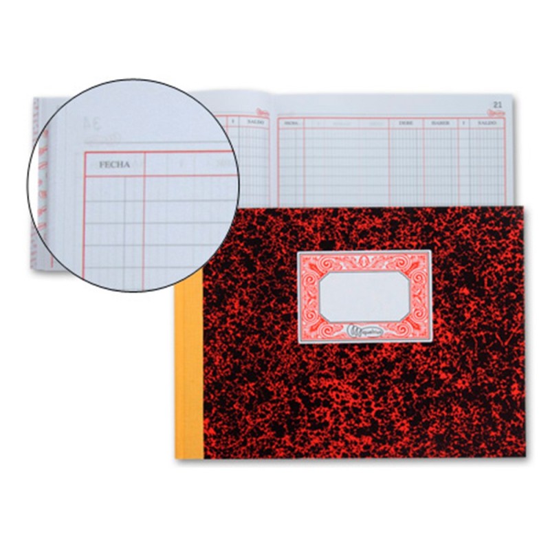 LIBRO MIQUELRIUS CARTONE 3086 CUARTO APAISADO 100 HOJAS CUENTAS CORRIENTES DEBE HABER Y SALDO