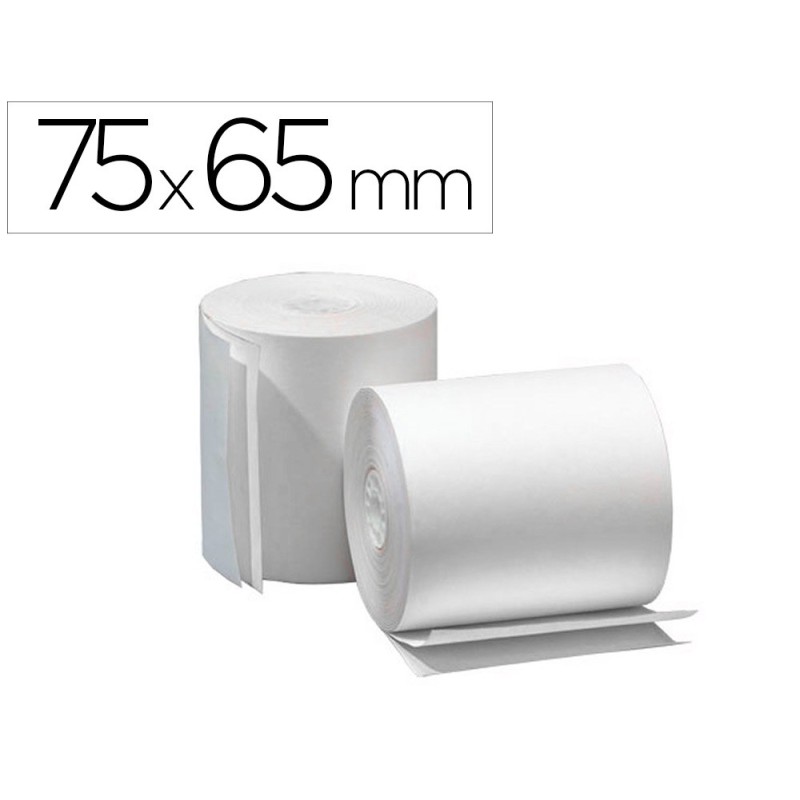 ROLLO SUMADORA Q-CONNECT ELECTRO 75 MM ANCHO X 65 MM DIAMETRO COPIATIVO CON 2 HOJASSIN BISFENOL A