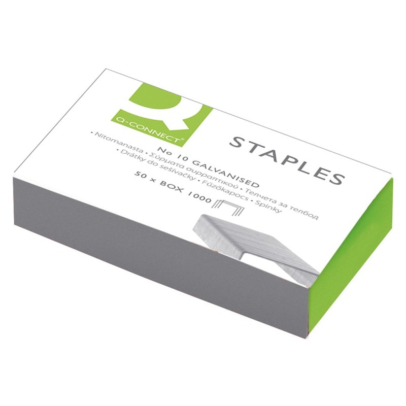 GRAPAS Q-CONNECT N¼10 GALVANIZADAS CAJA DE 1000 UNIDADES