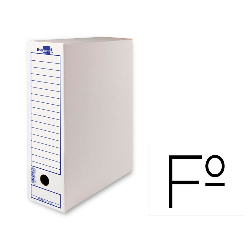CAJA ARCHIVO DEFINITIVO LIDERPAPEL ECOUSE CARTON 100% RECICLADO FOLIO 365X251X100MM 340G/M2