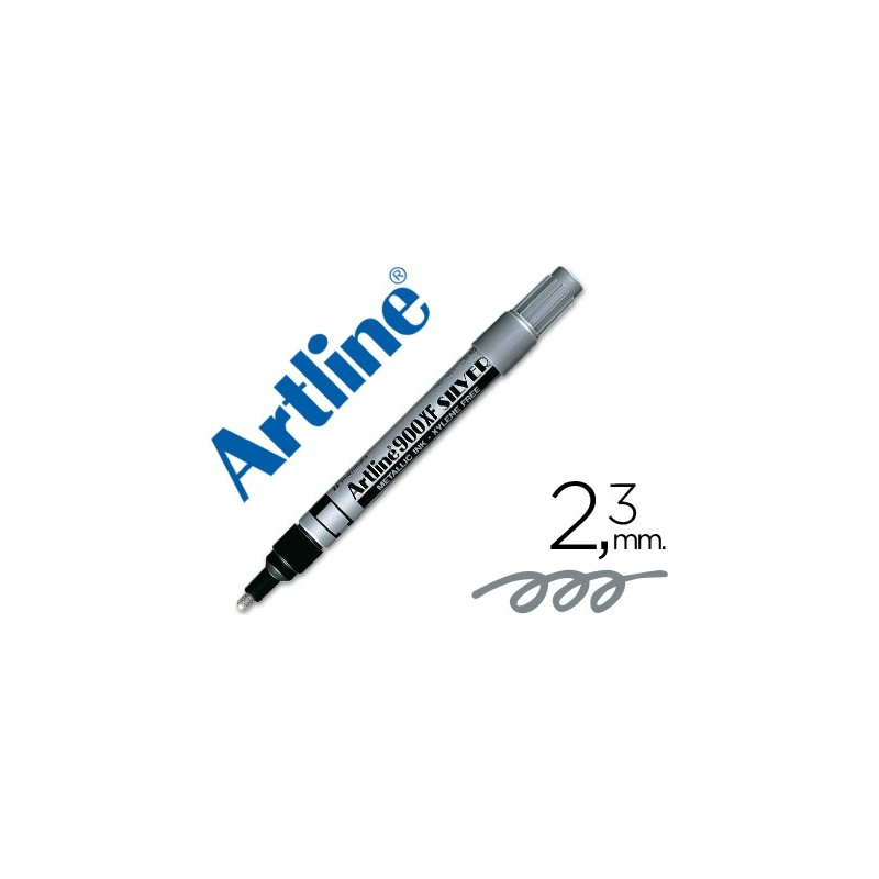 ROTULADOR ARTLINE MARCADOR PERMANENTE TINTA METALICA EK-900 PLATA PUNTA REDONDA 2.3 MM