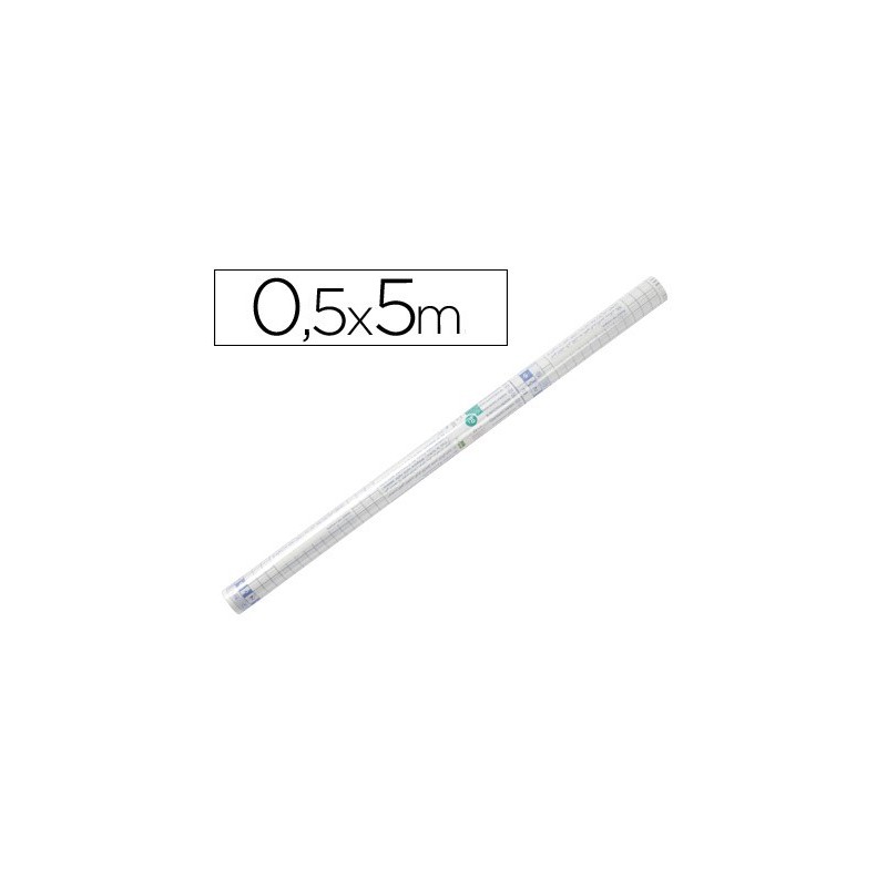 ROLLO PLASTICO ADHESIVO LIDERPAPEL 0.50X5 MT 50 MC -FORRALIBROS REMOVIBLE