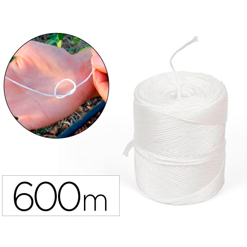 CUERDA RAFIA LIDERPAPEL COLOR BLANCO ROLLO DE 600 METROS