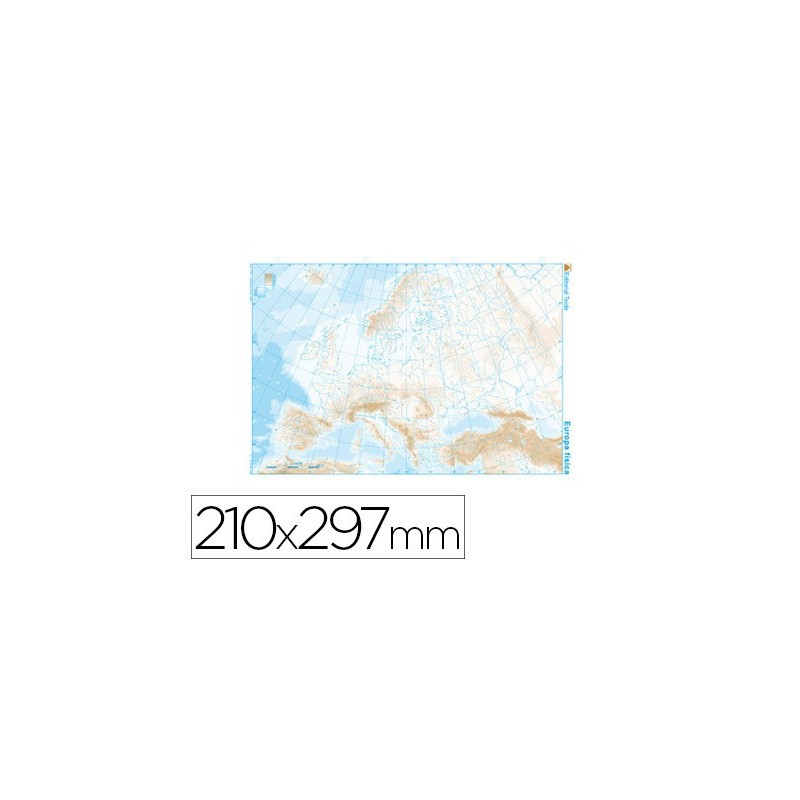 MAPA MUDO B/N DIN A4 EUROPA FISICO