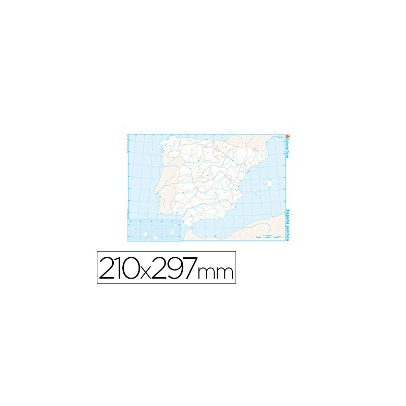 MAPA MUDO B/N DIN A4 ESPAA POLITICO
