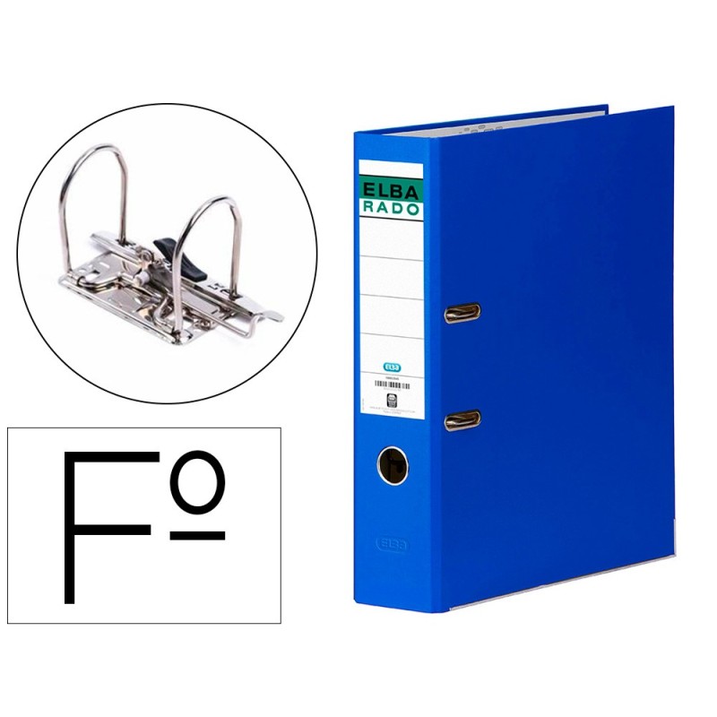 ARCHIVADOR DE PALANCA ELBA CARTON FORRADO FOLIO AZUL LOMO DE 80 MM RADO CHIC