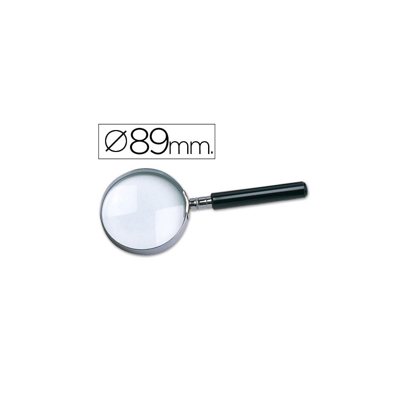 LUPA Q-CONNECT CRISTAL ARO METALICO MANGO PLASTICO NEGRO 90 MM