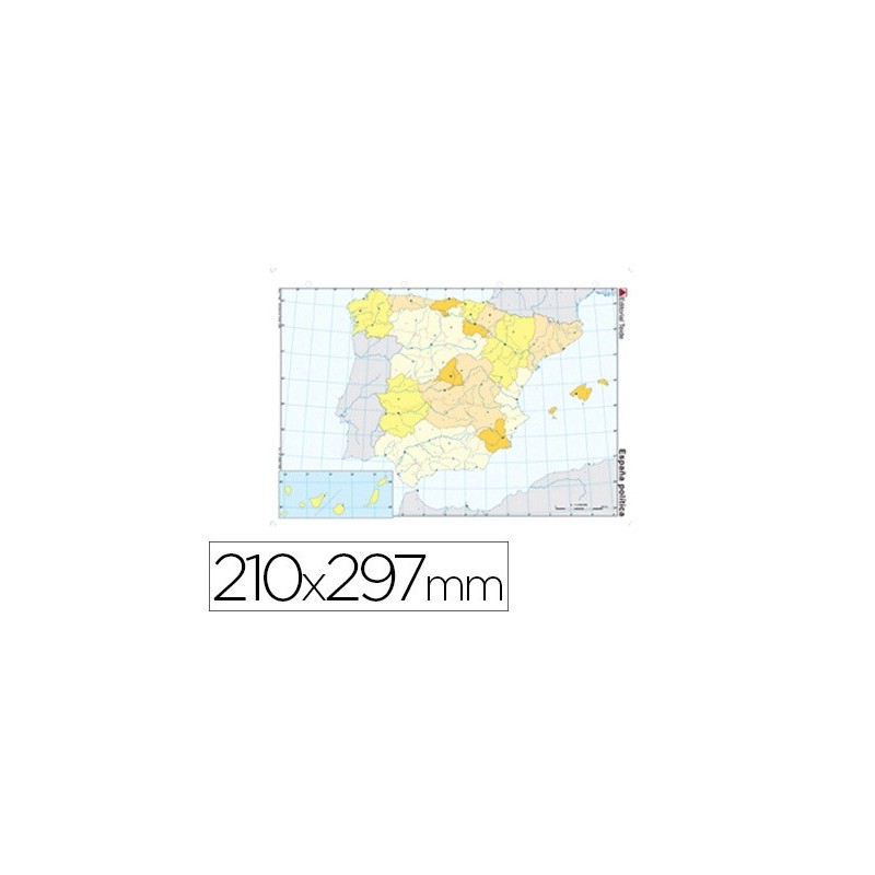 MAPA MUDO COLOR DIN A4 ESPAA POLITICO