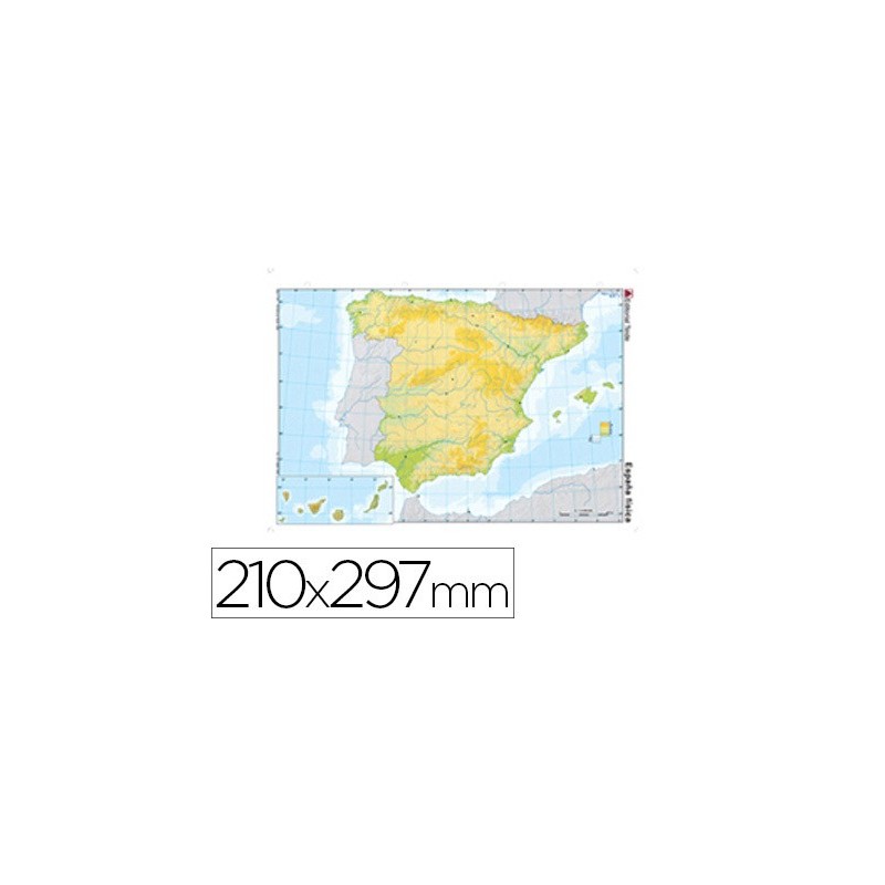 MAPA MUDO COLOR DIN A4 ESPAA FISICO