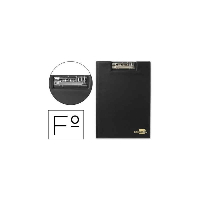 CARPETA LIDERPAPEL MINICLIP SUPERIOR FOLIO PLASTICO NEGRO