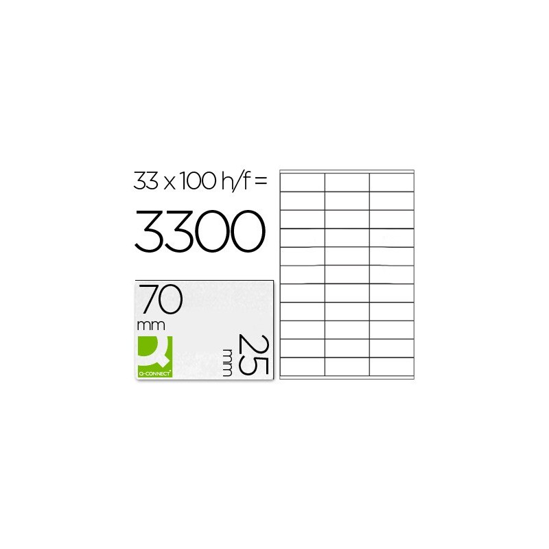 ETIQUETA ADHESIVA Q-CONNECT KF10640 TAMAO 70X25 MM FOTOCOPIADORA LASER INK.JET CAJA CON 100 HOJAS DIN A4