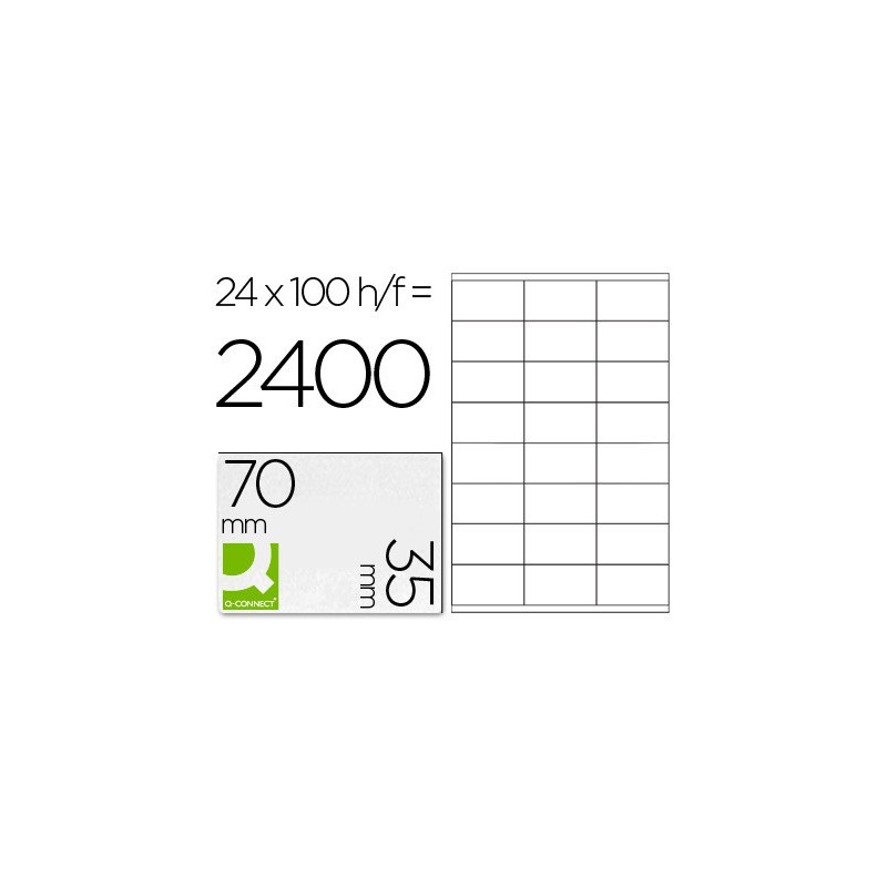 ETIQUETA ADHESIVA Q-CONNECT KF10645 -TAMAO 70X35 MM FOTOCOPIADORA LASER INK-JET CAJA CON 100 HOJAS DIN A4