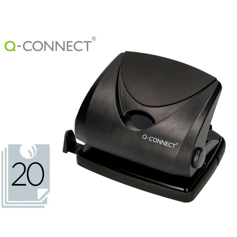 TALADRADOR Q-CONNECT KF01234 NEGRO ABERTURA 2 MM CAPACIDAD 20 HOJAS