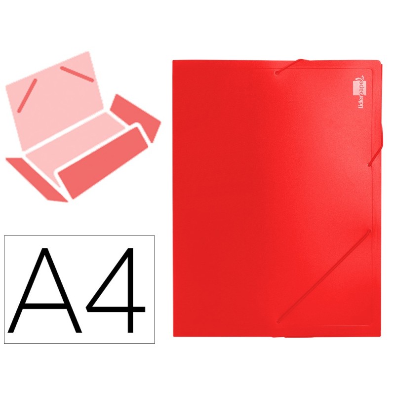CARPETA LIDERPAPEL PORTADOCUMENTOS POLIPROPILENO DIN A4 ROJA LOMO 50 MM