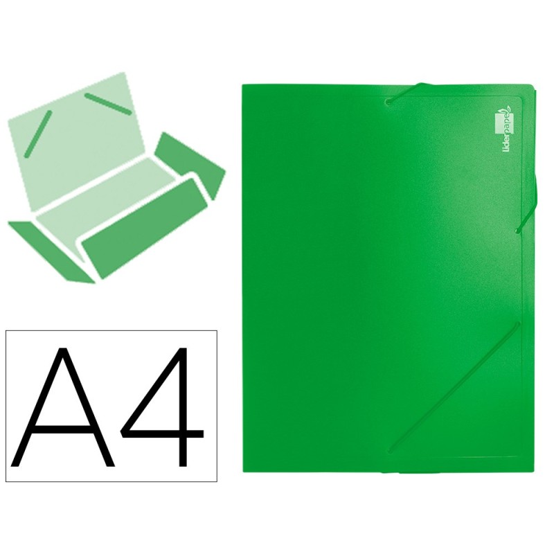 CARPETA LIDERPAPEL PORTADOCUMENTOS 36903 POLIPROPILENO DINA4 VERDE LOMO 50 MM