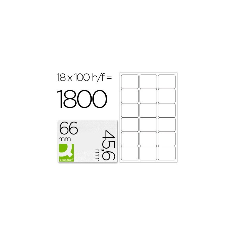 ETIQUETA ADHESIVA Q-CONNECT KF01583 TAMAO 66X46,6 MM FOTOCOPIADORA LASER INK-JET CAJA CON 100 HOJAS DIN A4