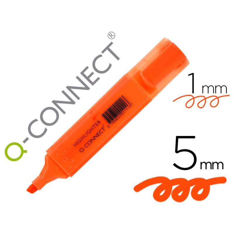 ROTULADOR Q-CONNECT FLUORESCENTE NARANJA PUNTA BISELADA