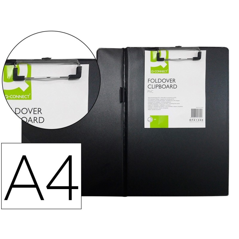 CARPETA Q-CONNECT MINICLIPS PLASTICO DIN A4 NEGRA