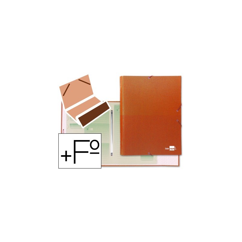 CARPETA CLASIFICADORA LIDERPAPEL 12 DEPARTAMENTOS FOLIO PROLONGADO CARTON FORRADO NARANJA