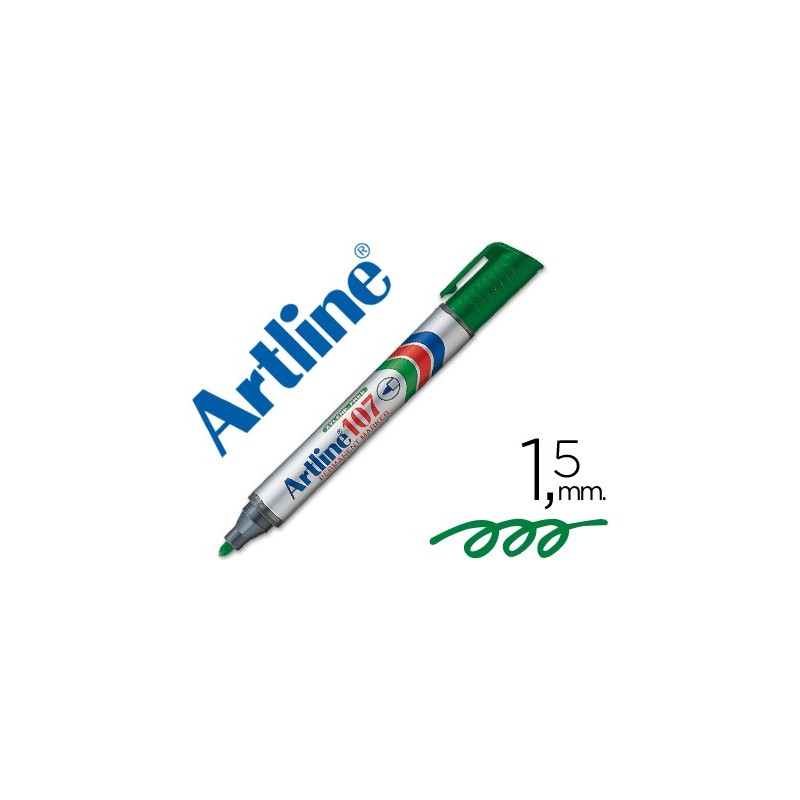 ROTULADOR ARTLINE MARCADOR PERMANENTE 107 VERDE PUNTA REDONDA