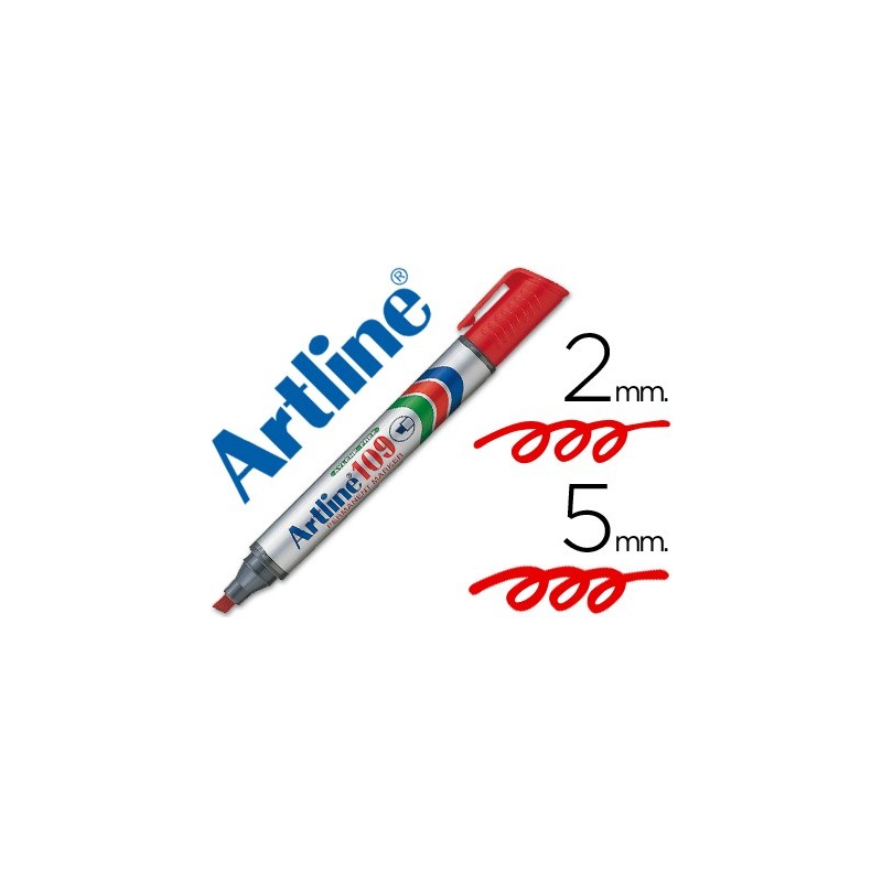 ROTULADOR ARTLINE MARCADOR PERMANENTE 109 ROJO PUNTA BISELADA