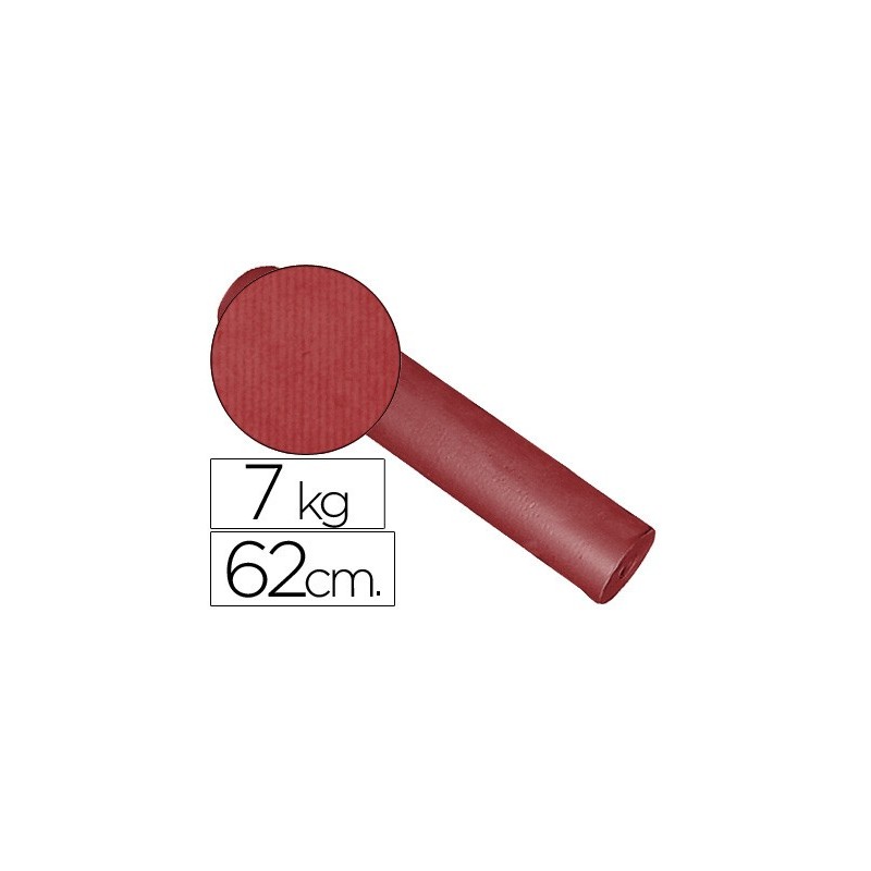 PAPEL DE REGALO KRAFT LISO KFC BOBINA 62 CM 7 KG COLOR BURDEOS