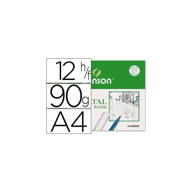 PAPEL VEGETAL GUARRO DIN A4 90-95 GR -MINIPACK DE 12 HOJAS