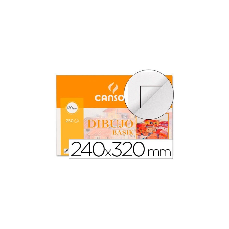 PAPEL DIBUJO BASIK 240X320 DIN A4 + 130 GR. CON RECUADRO -MINIPACK DE 10 HOJAS