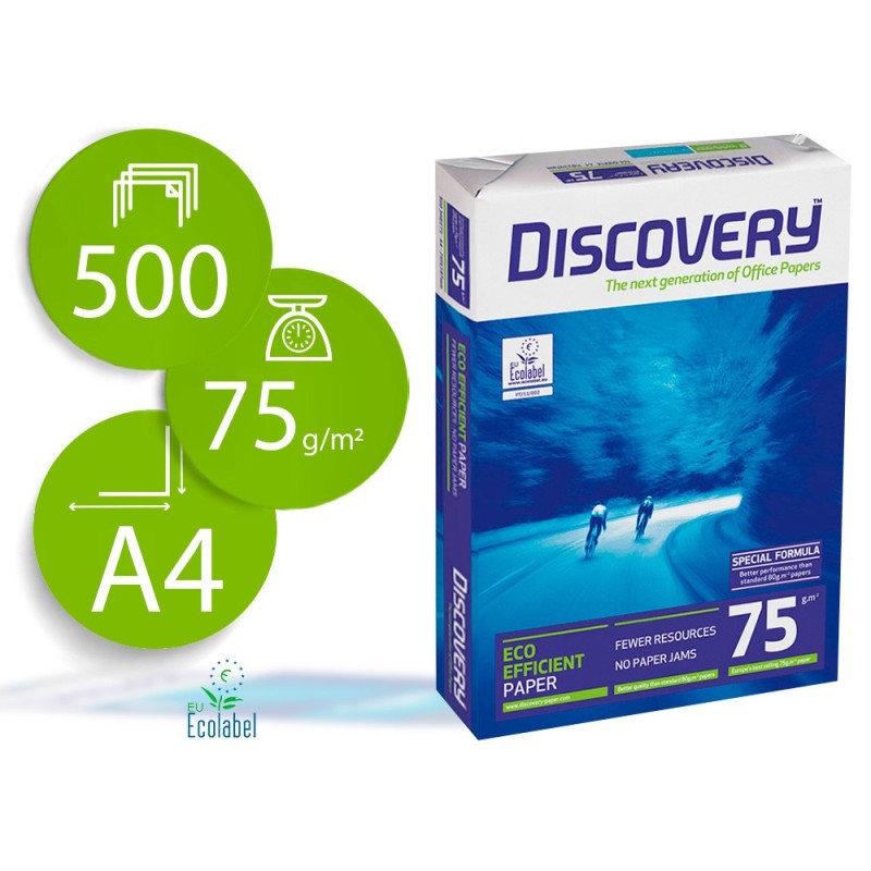 PAPEL FOTOCOPIADORA DISCOVERY DIN A4 75 GRAMOS PAPEL MULTIUSO INK-JET Y LASERPAQUETE DE 500 HOJAS