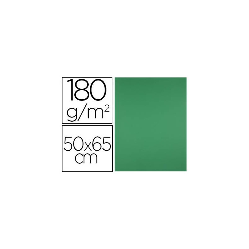 CARTULINA LIDERPAPEL 50X65 CM VERDE NAVIDAD 180 GR UNIDAD