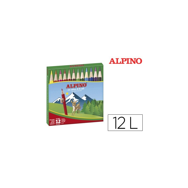 LAPICES DE COLORES ALPINO 652 CAJA DE 12 COLORES CORTOS