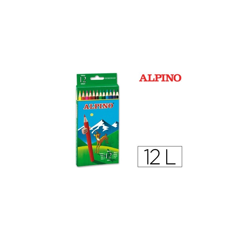 LAPICES DE COLORES ALPINO 654 CAJA DE 12 COLORES LARGOS