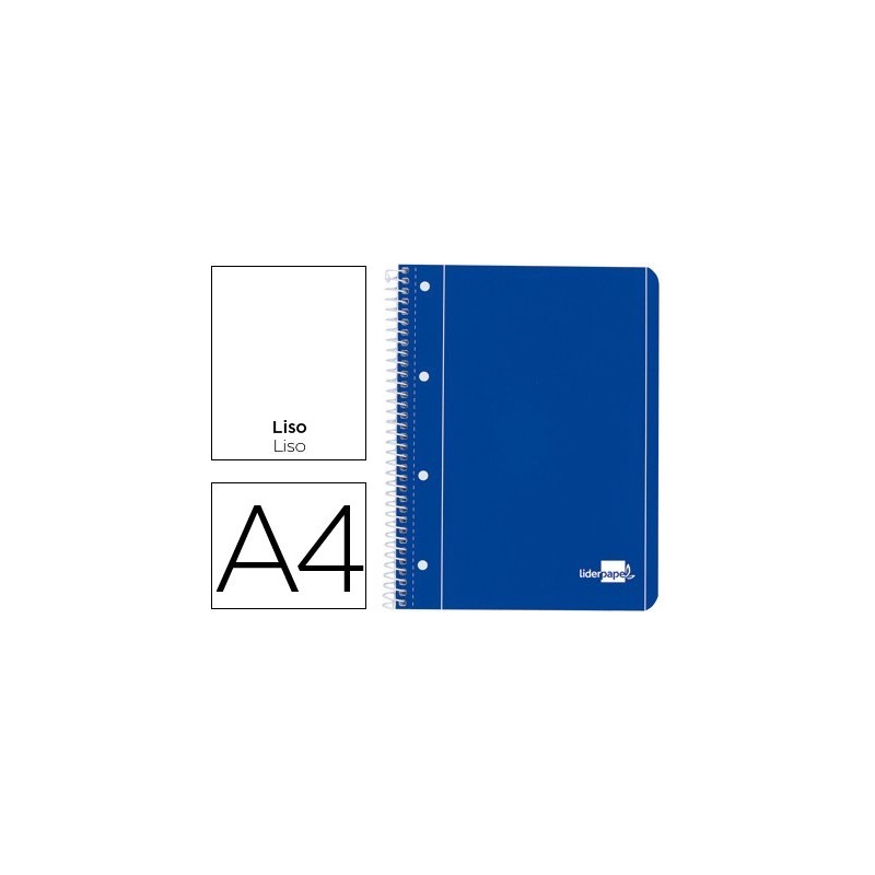 CUADERNO ESPIRAL LIDERPAPEL A4 MICRO SERIE AZUL TAPA BLANDA 80H 75 GR LISO CON MARGEN 4 TALADROS AZUL