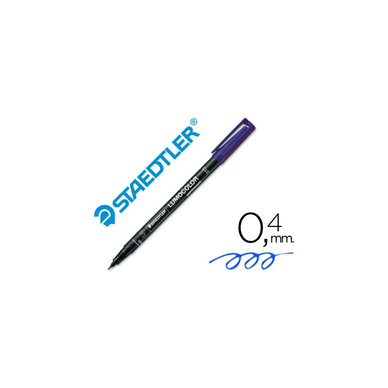 ROTULADOR STAEDTLER LUMOCOLOR RETROPROYECCION PUNTA DE FIBRAPERMANENTE 313-3 AZUL PUNTA SUPER FINA REDONDA 0.4 MM