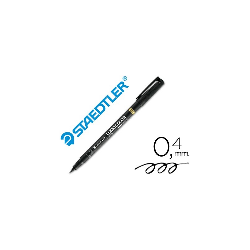 ROTULADOR STAEDTLER LUMOCOLOR RETROPROYECCION PUNTA DE FIBRAPERMANENTE 313-9 NEGRO PUNTA SUPER FINA REDONDA 0.4 MM