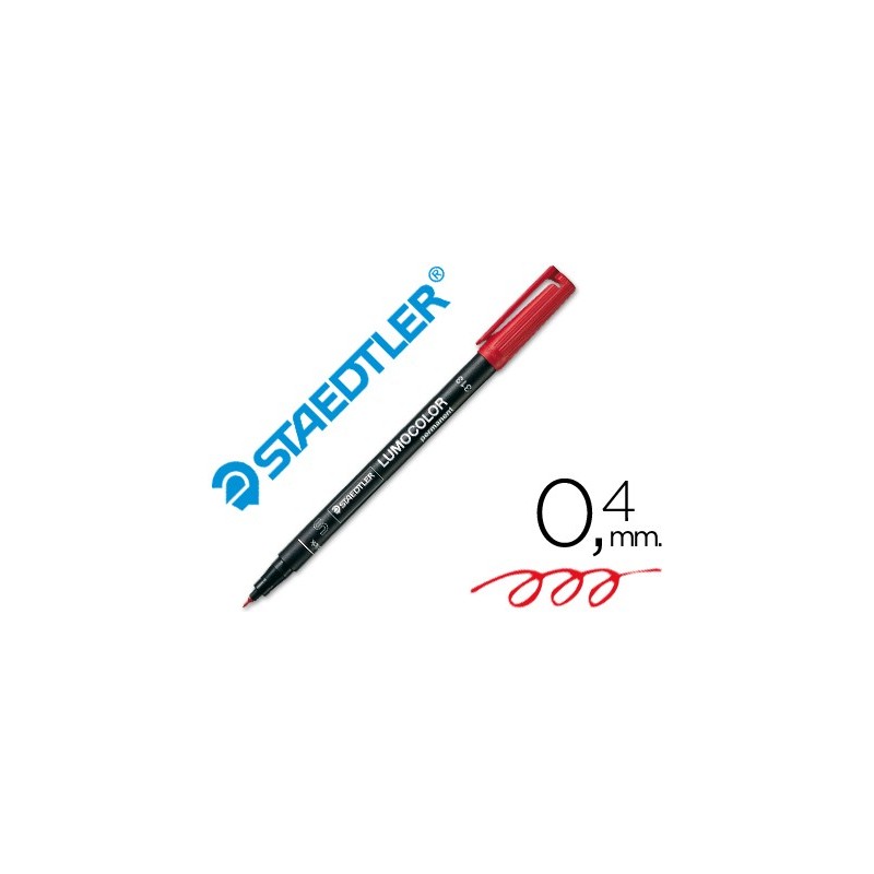 ROTULADOR STAEDTLER LUMOCOLOR RETROPROYECCION PUNTA DE FIBRAPERMANENTE 313-2 ROJO PUNTA SUPER FINA REDONDA 0.4 MM