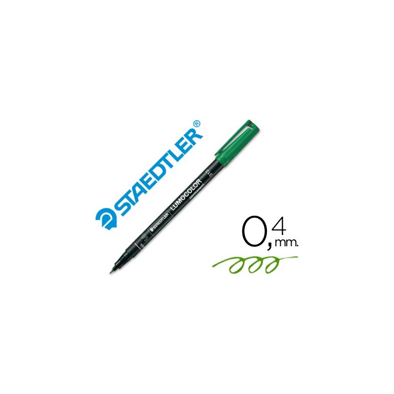 ROTULADOR STAEDTLER LUMOCOLOR RETROPROYECCION PUNTA DE FIBRAPERMANENTE 313-5 VERDE PUNTA SUPER FINA REDONDA 0.4 MM