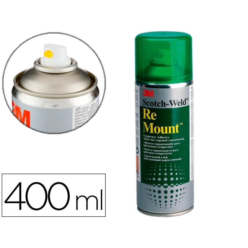 PEGAMENTO 3M SPRAY REMOUNT ADHESIVO REPOSICIONABLE INDEFINIDAMENTE BOTE DE 400 ML