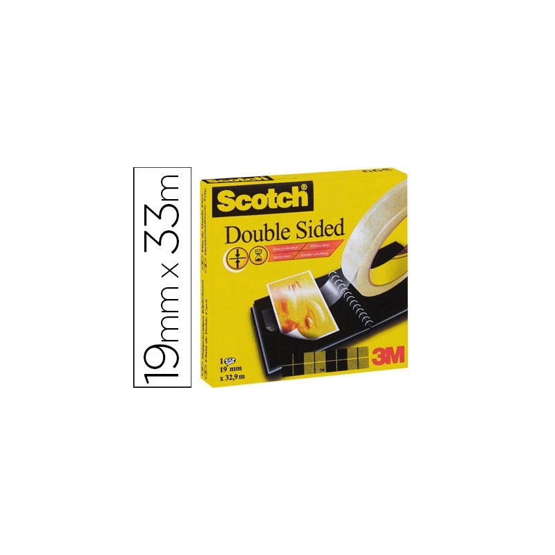 CINTA ADHESIVA SCOTCH DOS CARAS 33 MT X 19 MM