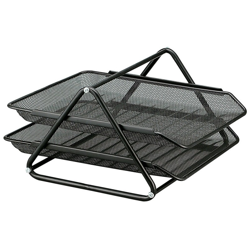 BANDEJA SOBREMESA METALICA Q-CONNECT REJILLA GXA100 NEGRA2 BANDEJAS MOVIBLES -300X185X350 MM
