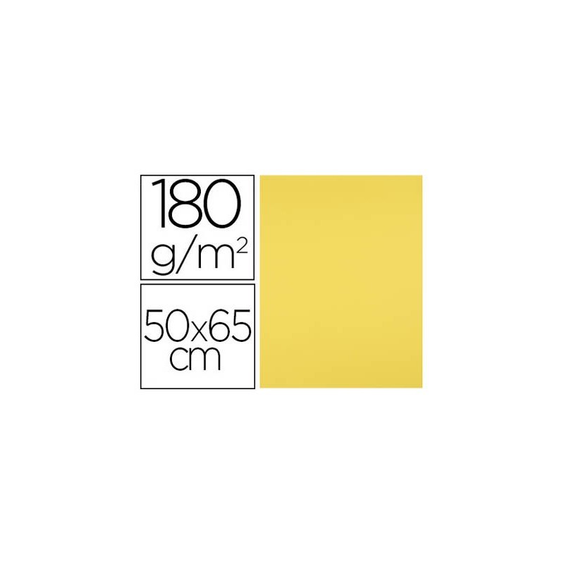 CARTULINA LIDERPAPEL 50X65 CM 180G/M2 AMARILLO LIMON