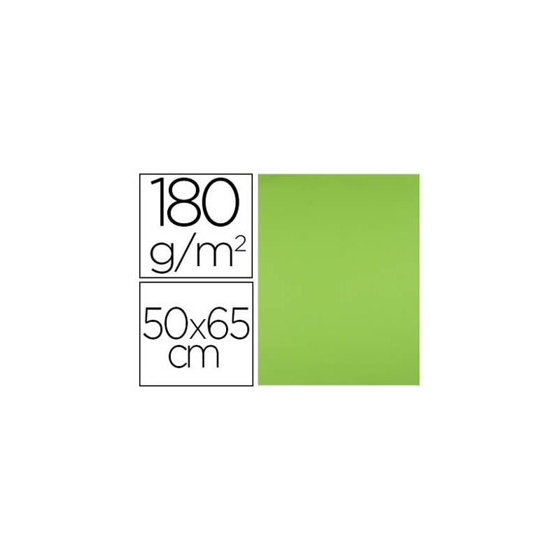 CARTULINA LIDERPAPEL 50X65 CM 180G/M2 VERDE HIERBA