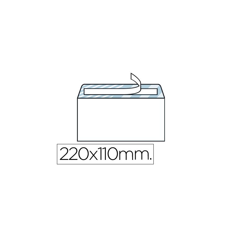 SOBRE LIDERPAPEL N.2 BLANCO DIN AMERICANO 110X220MM TIRA DE SILICONA OPEN SYSTEM CAJA DE 500 UNIDADES