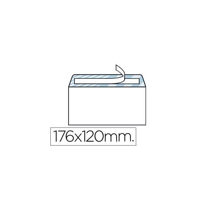 SOBRE LIDERPAPEL N.9 BLANCO COMERCIAL NORMALIZADO 120X176MM TIRA DE SILICONA CAJA DE 500 UNIDADES