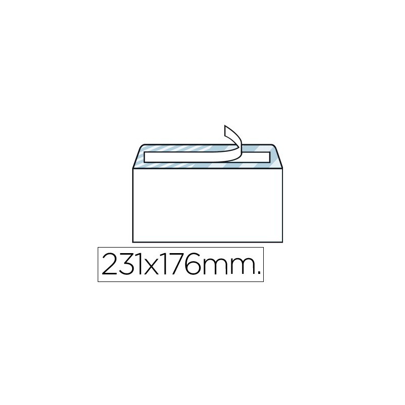 SOBRE LIDERPAPEL N.12 BLANCO CUARTO 176X231 MM TIRA DE SILICONA CAJA DE 500 UNIDADES