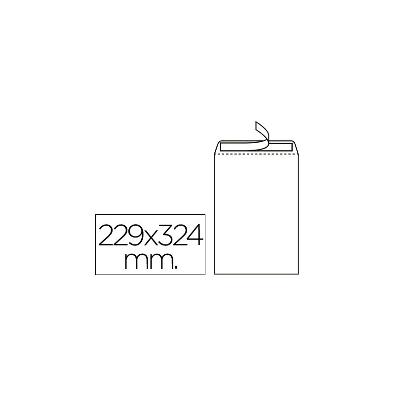 SOBRE LIDERPAPEL BOLSA N.8 BLANCO DIN 229X324 MM TIRA DE SILICONA CAJA DE 250 UNIDADES