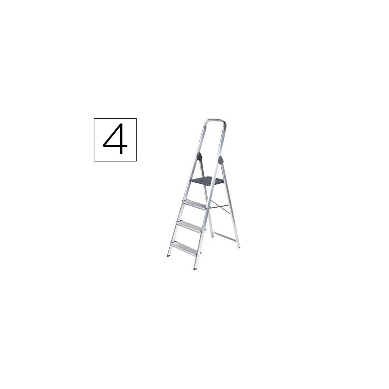 ESCALERA Q-CONNECT DE ALUMINIO 4 PELDAOS 860X462X1470 MM PESO MAXIMO 150 KG EN-131