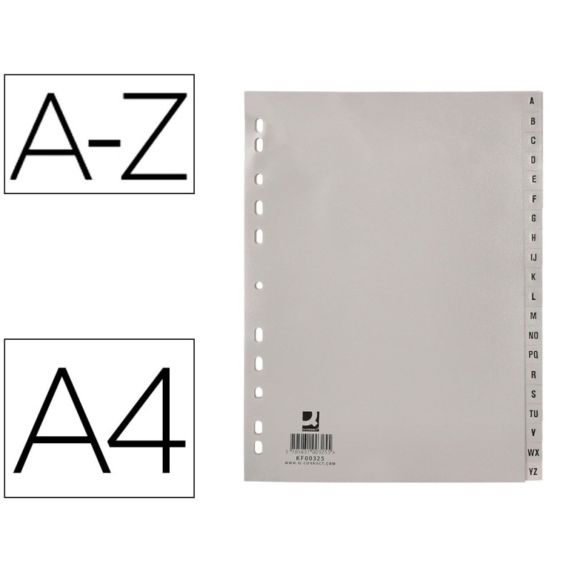 SEPARADOR ALFABETICO Q-CONNECT PLASTICO A-Z DIN A4 MULTITALADRO