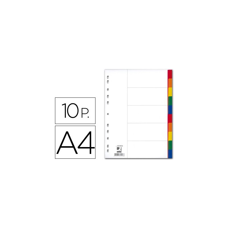 SEPARADOR Q-CONNECT PLASTICO JUEGO DE 10 SEPARADORES DIN A4 MULTITALADRO